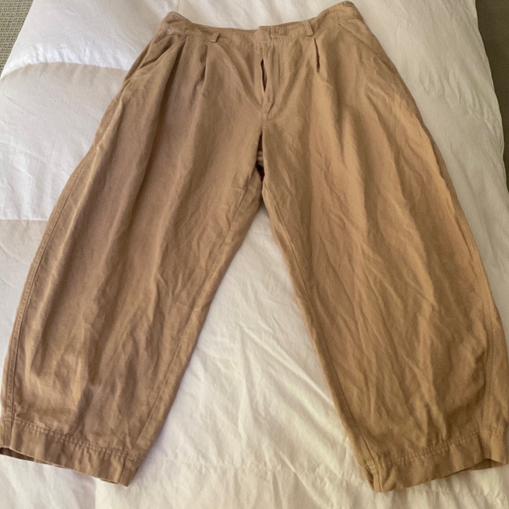 Apiece Apart Wide-Leg Linen Blend Pants in Tan - read description!
